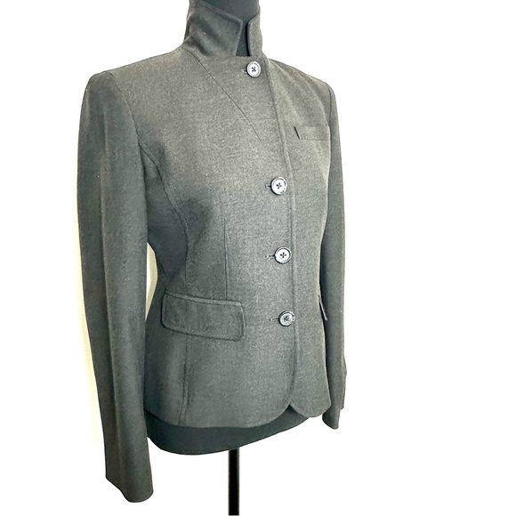DKNY City | Gray Green Lined Three Button Long Sleeve Career Suit Coat Jacket 2P - Picture 7 of 14
